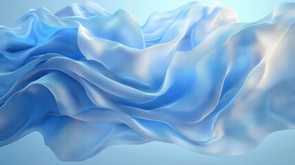 Obraz premium Abstract Blue Silk Drapery with Flowing Fabric and Layers in Ethereal Style