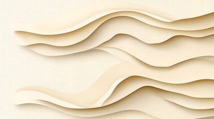 Obraz premium Abstract Beige Paper Wave Layers Design