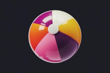 Obraz premium A Vibrant Multicolored Beach Ball Against a Dark Background
