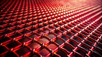 Fototapeta premium Red Metal Grid Background Texture - Industrial Abstract Photography