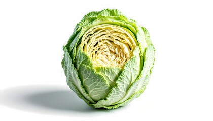 Fototapeta premium Fresh Green Cabbage Vegetable Closeup Studio Shot