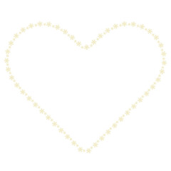 金の雪の結晶ラインのハートフレーム