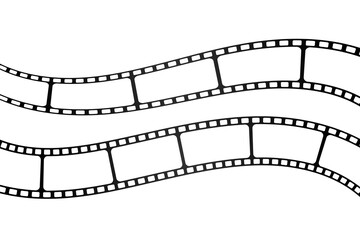 Flat film strip reel set vector illustration