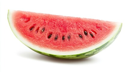 Vibrant juicy watermelon wedge with glistening pink flesh and seeds