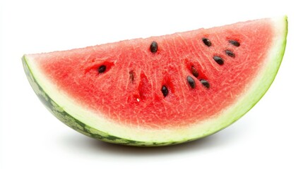 Vibrant juicy watermelon wedge with glistening pink flesh and seeds