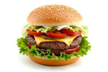 Delicious Hamburger with white Background