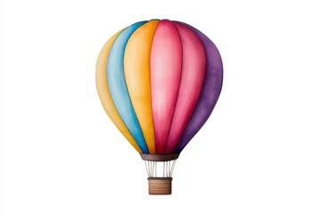 Fototapeta premium A colorful hot air balloon soaring through the sky, symbolizing adventure and freedom, perfect for travel and exploration themes.