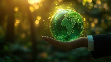 Finance money investment for sustainable clean technology,green earth ESG concept,Sustainable development goal,business based Global communication network,ESG, low co2 change.