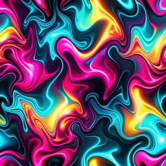 Obraz premium Colorful swirl of paint with a blue and yellow stripe. Seamless pattern