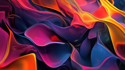 Obraz premium Abstract chaotic composition of vibrant colors colliding in distorted shapes, evoking urgency and emotional tension