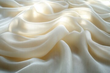 Luxury White Fabric Texture Closeup Abstract Background Soft Lighting Elegant Smooth Textile Design