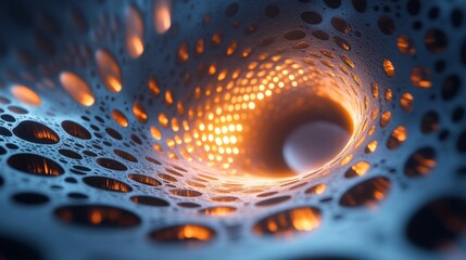 Abstract glowing vortex, 3D render, Generative AI