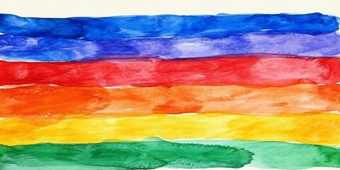 Vibrant Watercolor Rainbow Stripes Abstract Background Design Texture art red blue wall card vivid