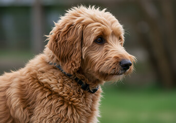 golden doodle dog isolated
