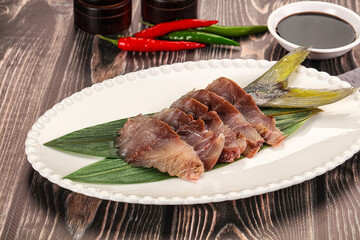 Raw yellowtail fresh fish sashimi