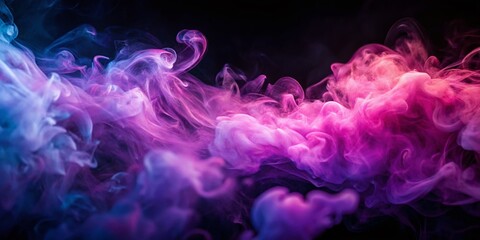 Fototapeta premium Abstract Violet & Pink Smoke Bokeh - Black Background Stock Photo