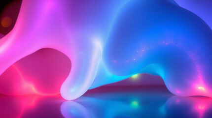 Obraz premium A colorful blob of light blue and pink. The light blue is on the right and the pink is on the left