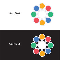 Editable Infographic Template with Circular Design – Light and Dark Backgrounds