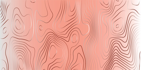 Stylized topographic contour map. Geographic line mountain relief. Abstract lines or wavy backdrop background. Cartography, topology, or terrain path concept. Vector illustration with editable stroke  © Manjur