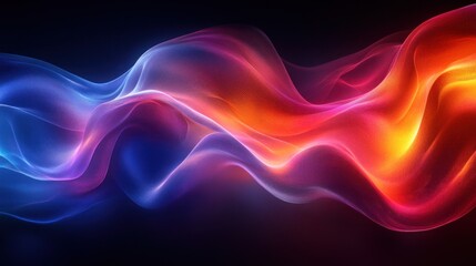 Obraz premium Iridescent Abstract Background Design 3D Render Minimalist Flowing Curves Vibrant Colors Light