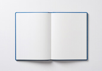 ライトブルーの表紙のノート：見開きのフレーム