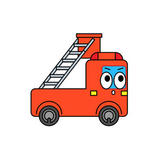 ハシゴ車のイラスト