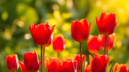 Fototapeta premium Pretty red tulip background texture