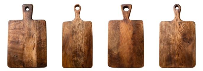 Rustic wooden cutting board with unique grain and texture