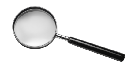 Exploring the world through a magnifying glass with a sleek black handle for clarity and detail