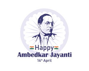  Indian freedom fighter Dr. Babasaheb Bhimrao Ambedkar Jayanti 14 April, Ambedkar Vector, and Typography.