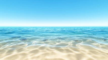 Fototapeta premium Serene Beachscape with Calm Ocean