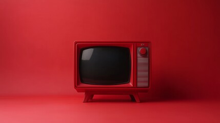 Vintage Retro Television on Minimalist Background