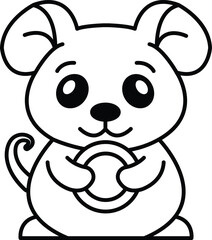 cartoon mouse holding a gold coin