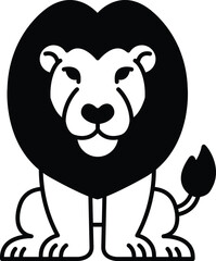 A lion is sitting on a white background