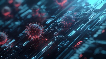 Obraz premium Cyber Virus: Digital Pandemic Threat