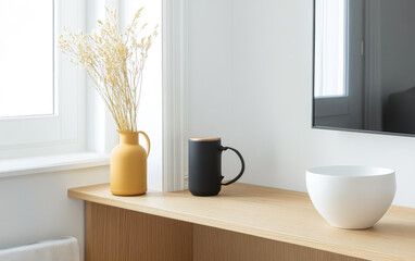 Modern interior design featuring stylish decor elements in a bright living space