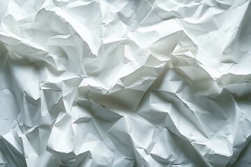 Obraz premium White Crumpled Paper Texture Background Minimalist Abstract Vintage Grunge Parchment Sheet Surface