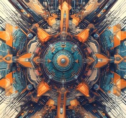 Fototapeta premium Illustration of abstract technology background.