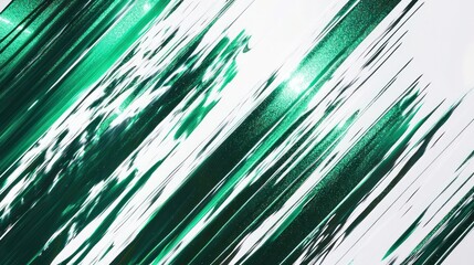 Obraz premium A green brushstroke that is painted on a white background. The brushstroke is long and thin, and it is part of a larger painting.