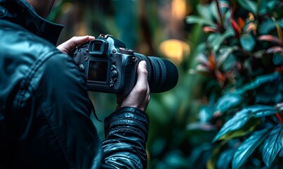 Photographer captures lush indoor garden scene with DSLR camera