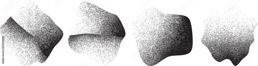 Poster sprayed black shapes composition .graffiti art design . noise textured shapes . spray effect .grunge