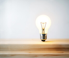glowing light bulb symbolizing an innovative breakthrough and smart idea
