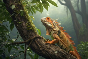 iguana on a branch