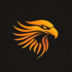 Obraz premium Polished eagle painting with luminous wings on a shadowy background.