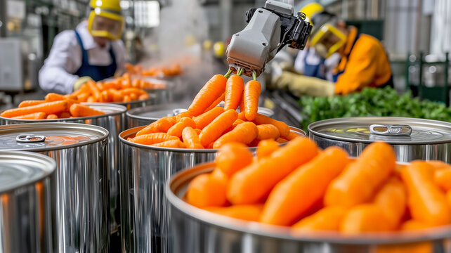 Vegetable canning in preservation plant
