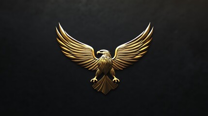 Obraz premium Radiant eagle painting with glowing metallic feathers against black background