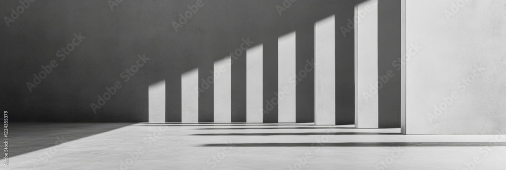 Poster minimalist architectural shadow and light patterns on concrete walls - creative content for modern d