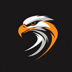 Fototapeta premium Artistic eagle artwork highlighting luminous wings on a black background