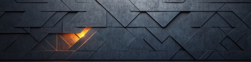 Geometric Abstract Wall Design with Minimalism and Soft Ambient Lighting