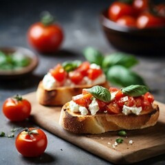 bruschetta with tomato and basil
